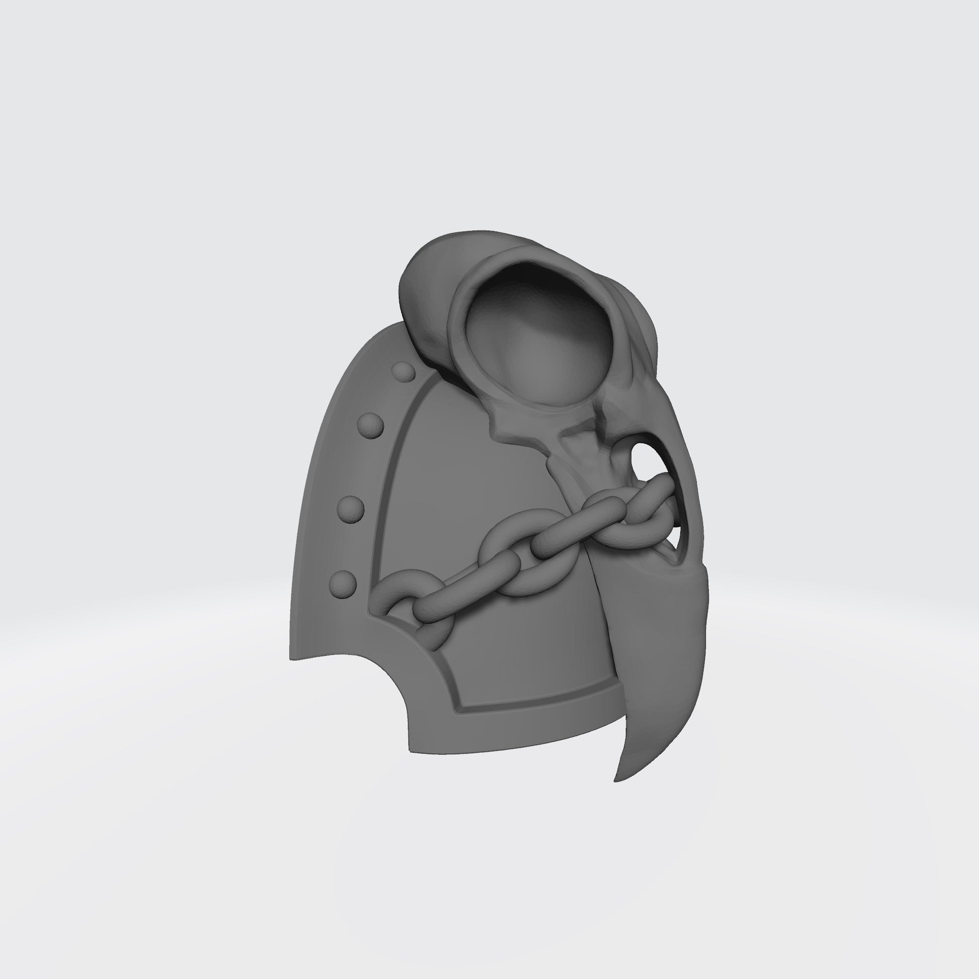Raven Guard MK VII Studded Shoulder Pad with Large Chained Raven Skull for McFarlane Toys Space Marine Action Figures