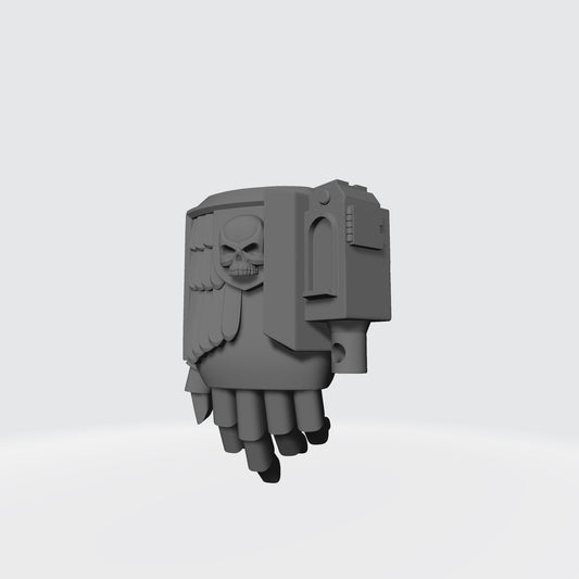 Power Fist Captain Gravis Armour with Wrist-mounted, Ammo Belt-fed Bolter
