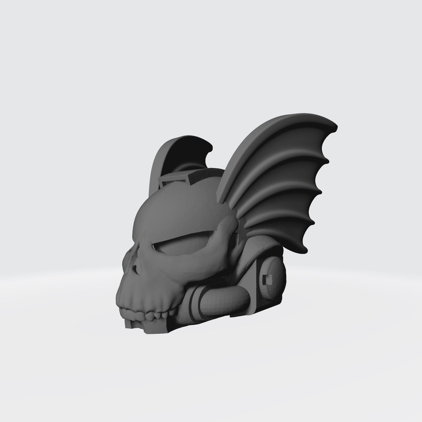 Night Lords Legion Skull Helmet with Demon Wings compatible with McFarlane Toys Space Marines Left Angle