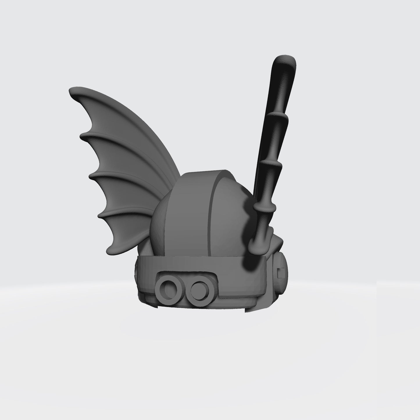 Back of the FWG Night Lords Legion Skull Helmet with Demon Wings compatible with McFarlane Toys Space Marines