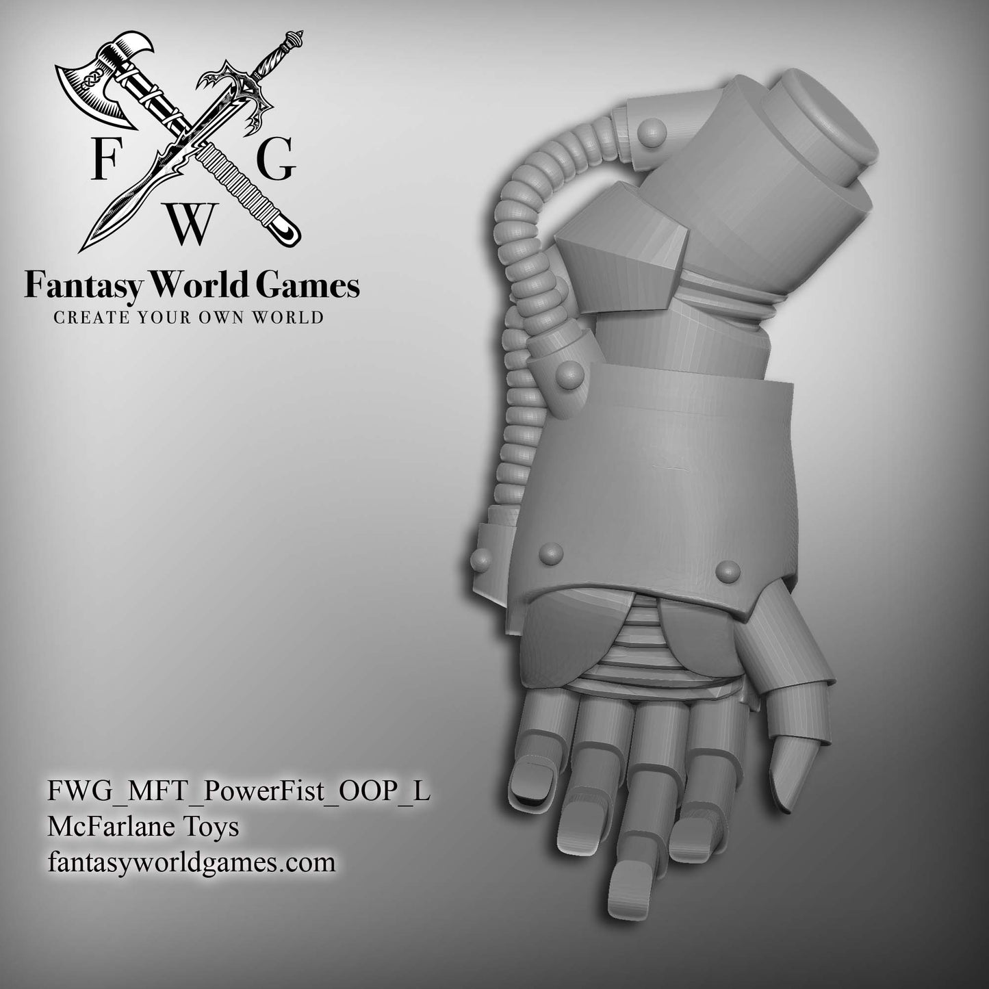 Battle Brother Left Handed Power Fist with Upper Arm for McFarlane Toys Space Marine Action Figures