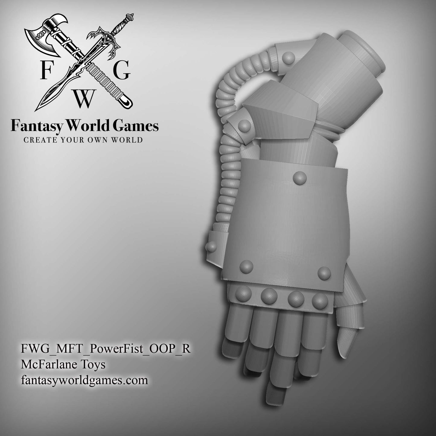 Battle Brother Right Handed Power Fist with Upper Arm for McFarlane Toys Space Marine Action Figures