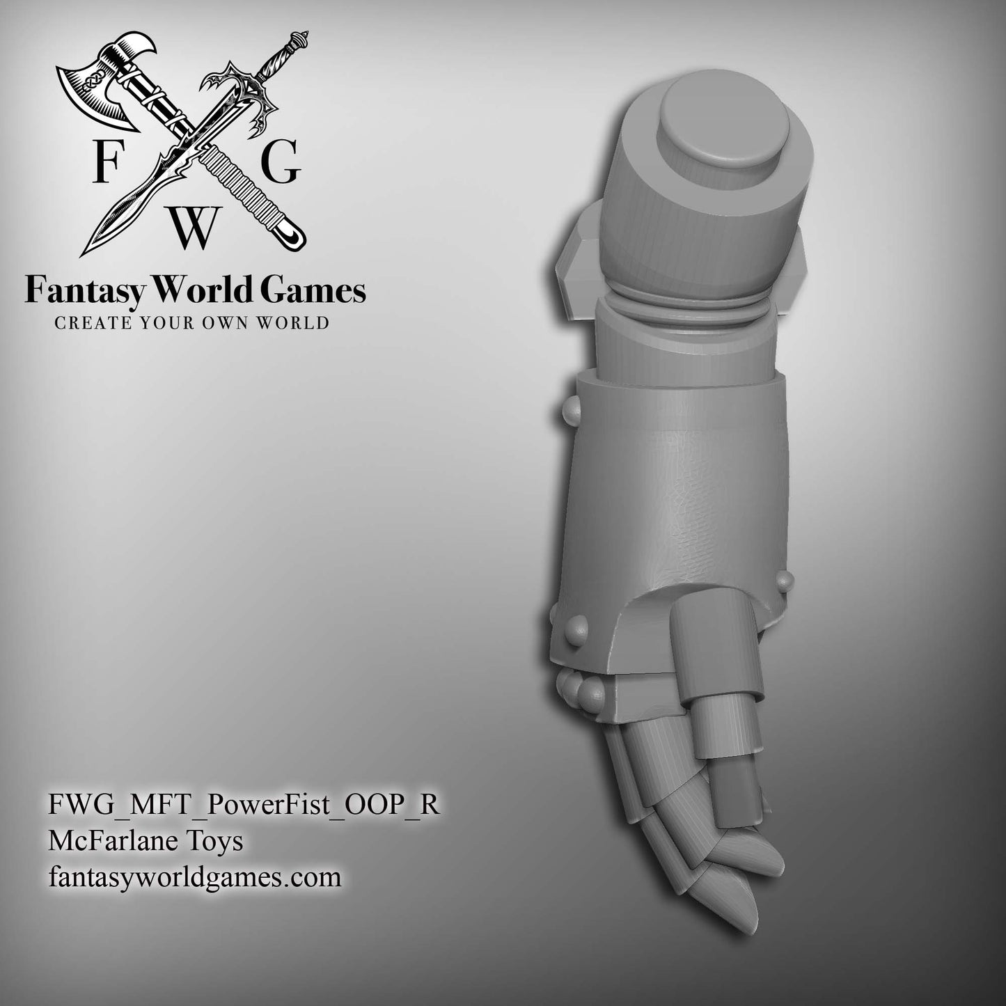 Battle Brother Right Handed Power Fist with Upper Arm for McFarlane Toys Space Marine Action Figures
