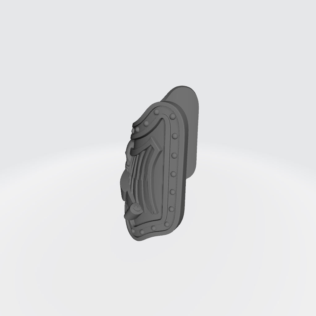 FWG Shin Guard Skull with Wings and Banner Compatible with McFarlane Toys Space Marines Action Figures