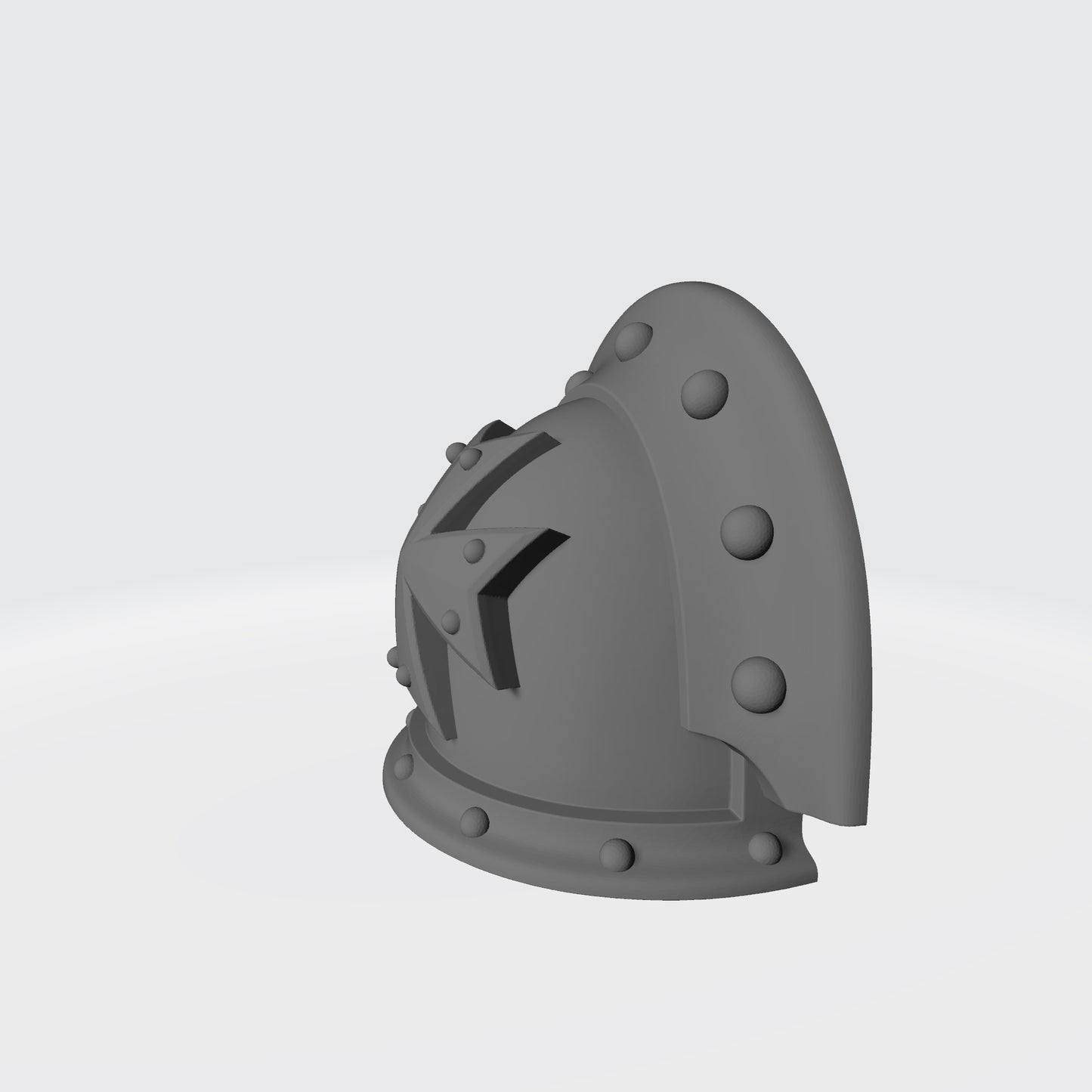 Black Templar MKIII Right 3 Quarter Riveted w Studded Cross Shoulder Pad for McFarlane Toys Space Marines Left Angle