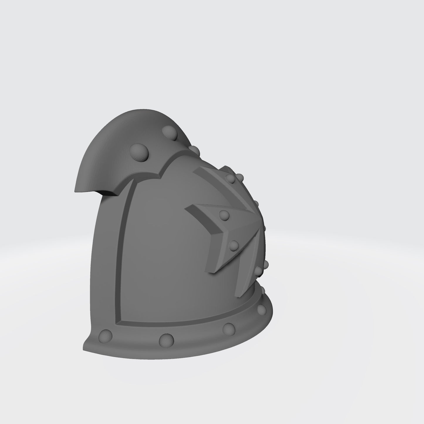 Black Templar MKIII Right 3 Quarter Riveted w Studded Cross Shoulder Pad for McFarlane Toys Space Marines Right Angle