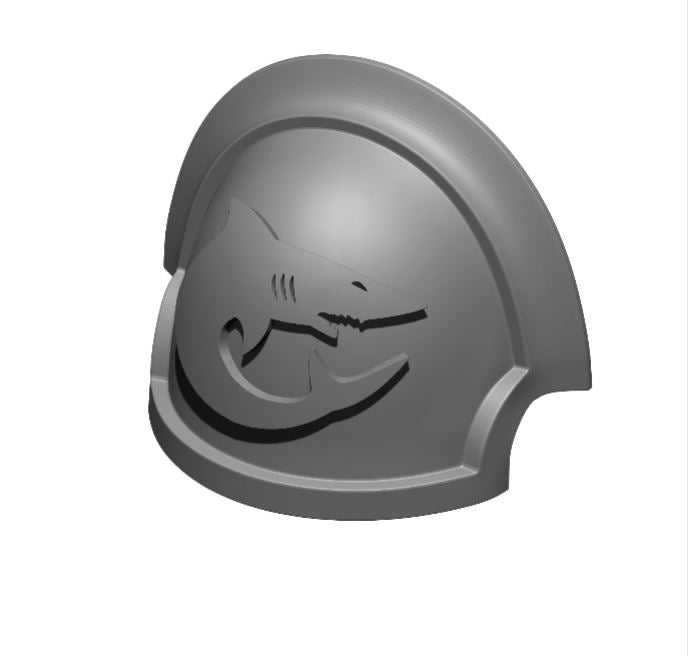 Carcharodons Chapter MKVII Right Shoulder Pad Notched for McFarlane Toys Space Marines