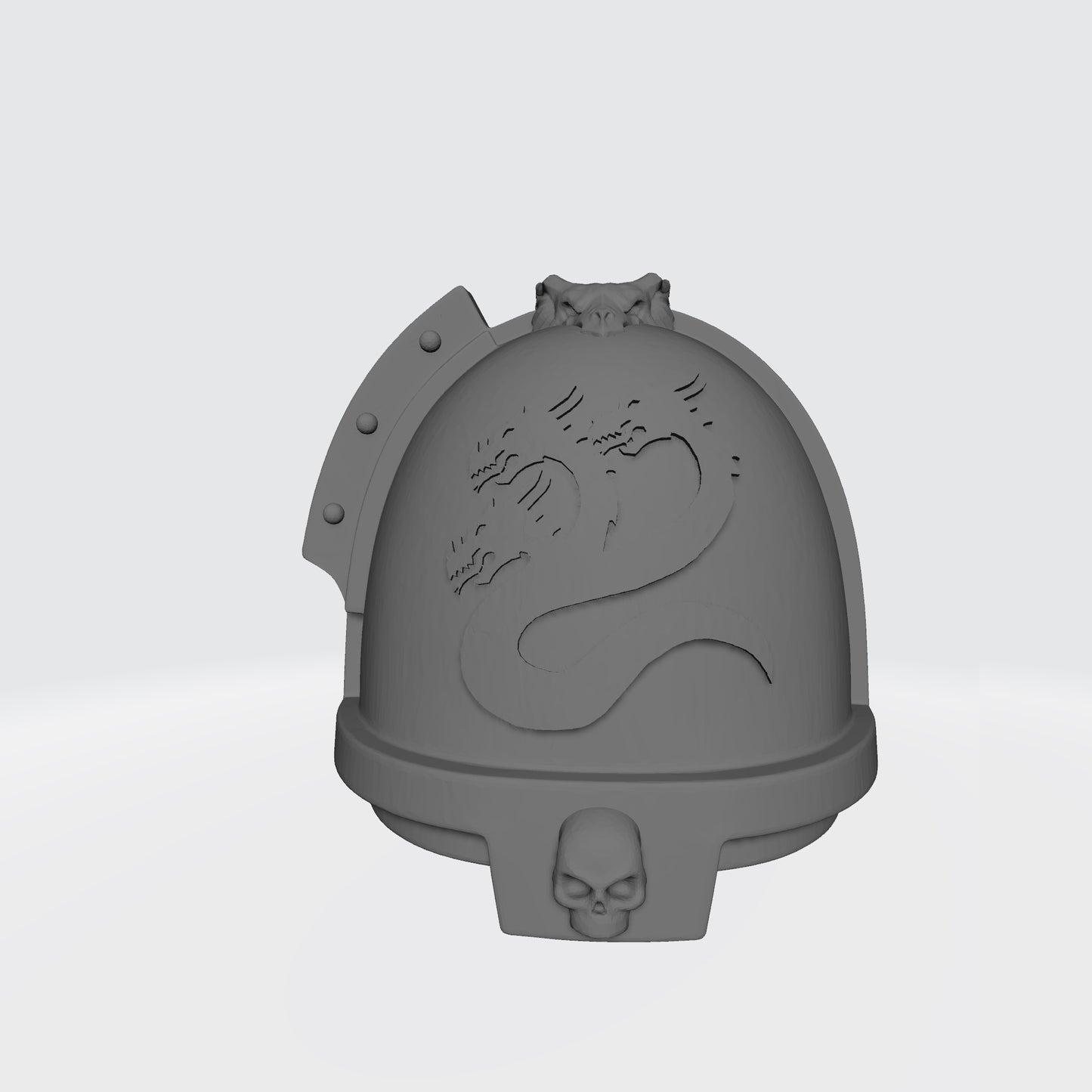 Alpha Legion MKXI Skull Shoulder Pad Hydra with Dragon Head for McFarlane Toys Space Marines