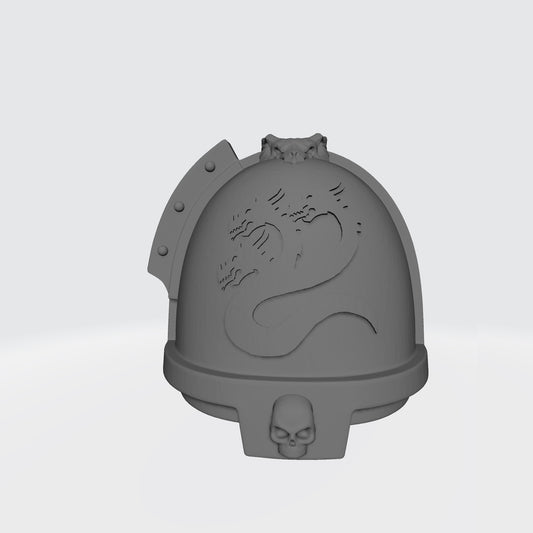 Alpha Legion MKXI Skull Shoulder Pad Hydra with Dragon Head for McFarlane Toys Space Marines