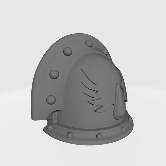 Blood Angels MKIII Shoulder Pad Full Sword Breaker Studded, Double Rivets with Winged Blood Drop for McFarlane Toys Action Figures