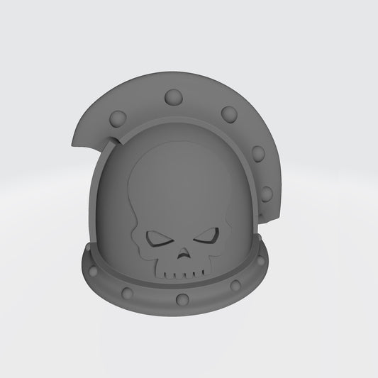 Space Marine Mortifactors Chapter MKIII Shoulder Pad Right 3 Quarter Studded (with two Rivets) Sword Breaker for McFarlane Toys Action Figures
