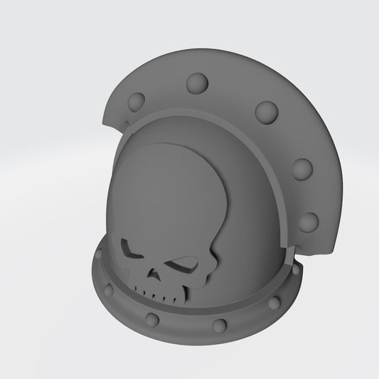 Space Marine Mortifactors Chapter MKIII Shoulder Pad Right 3 Quarter Studded (with two Rivets) Sword Breaker for McFarlane Toys Action Figures