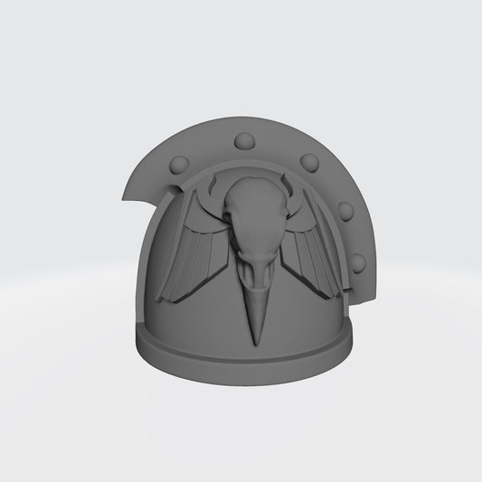 Raven Guard Shrike MK III 3 Quarter Studded Right Shoulder Pad with Raven Skull for McFarlane Toys Space Marine Action Figures