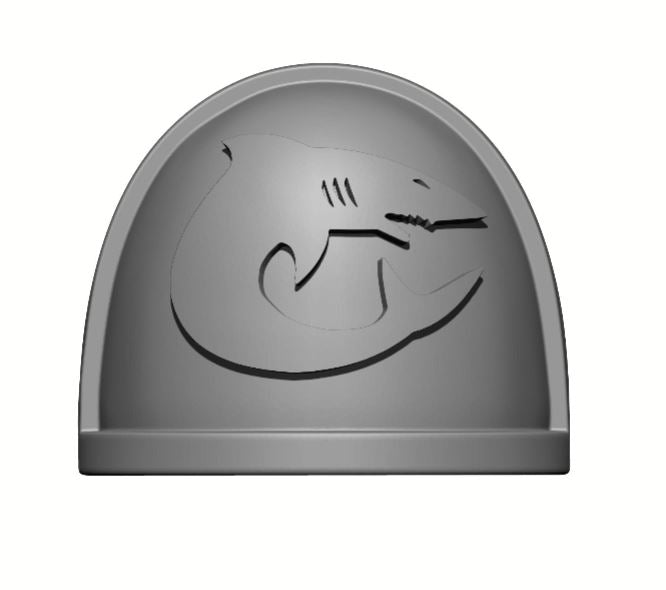 Custom Cacharodons Chapter Space Marine Shoulder Pads MKIV - Right for Grimdark Marine Custom Pauldrons