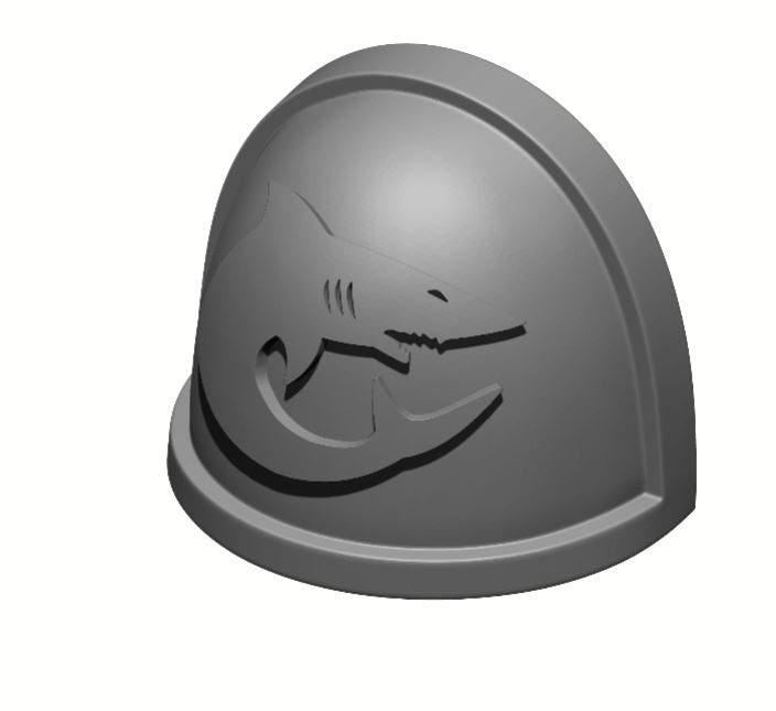 Custom Cacharodons Chapter Space Marine Shoulder Pads MKIV - Right for Grimdark Marine Custom Pauldrons