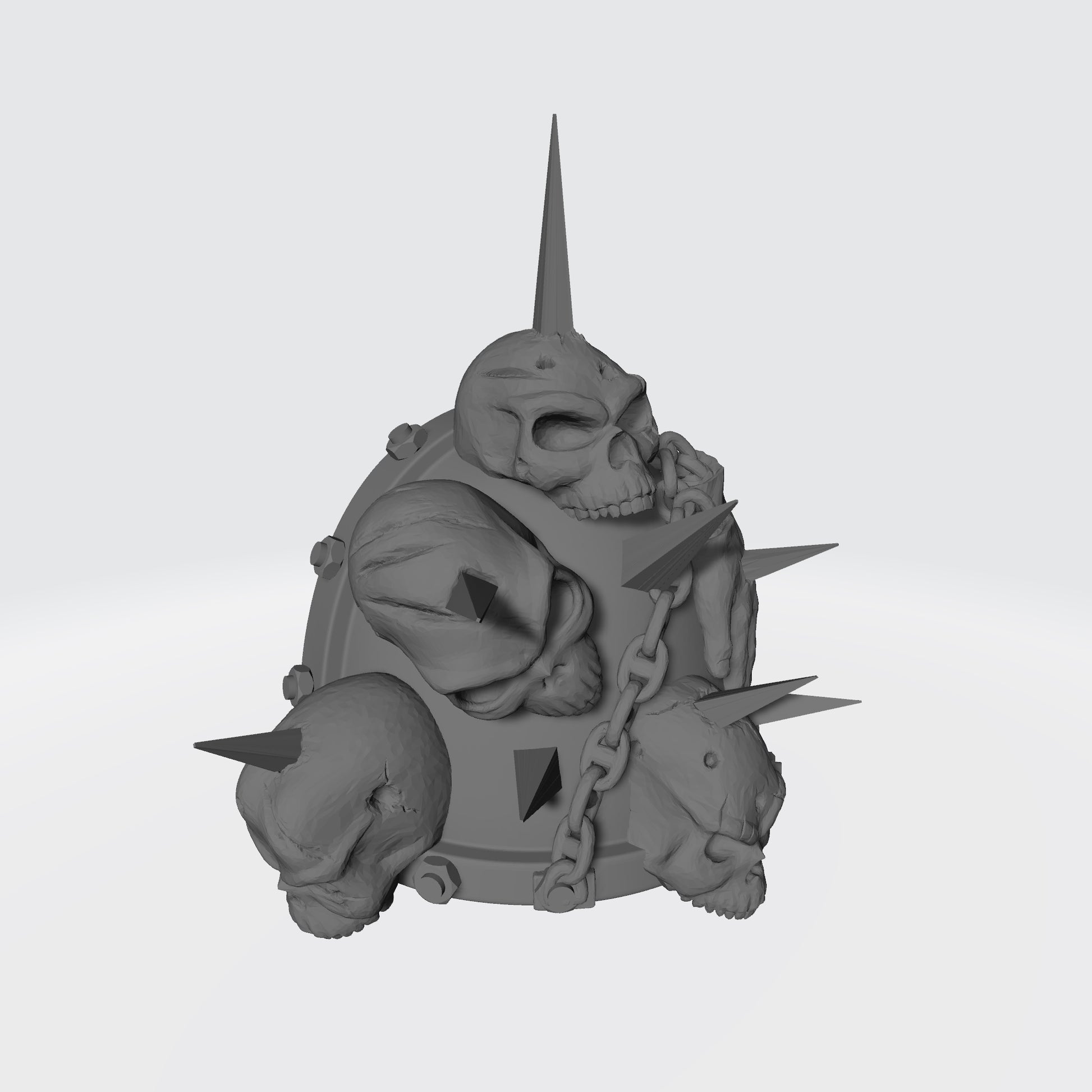 Night Lords MKVII Shoulder Pad Studded with Bolts and Enemy Skulls on Spikes for McFarlane Toys Space Marines Action Figures