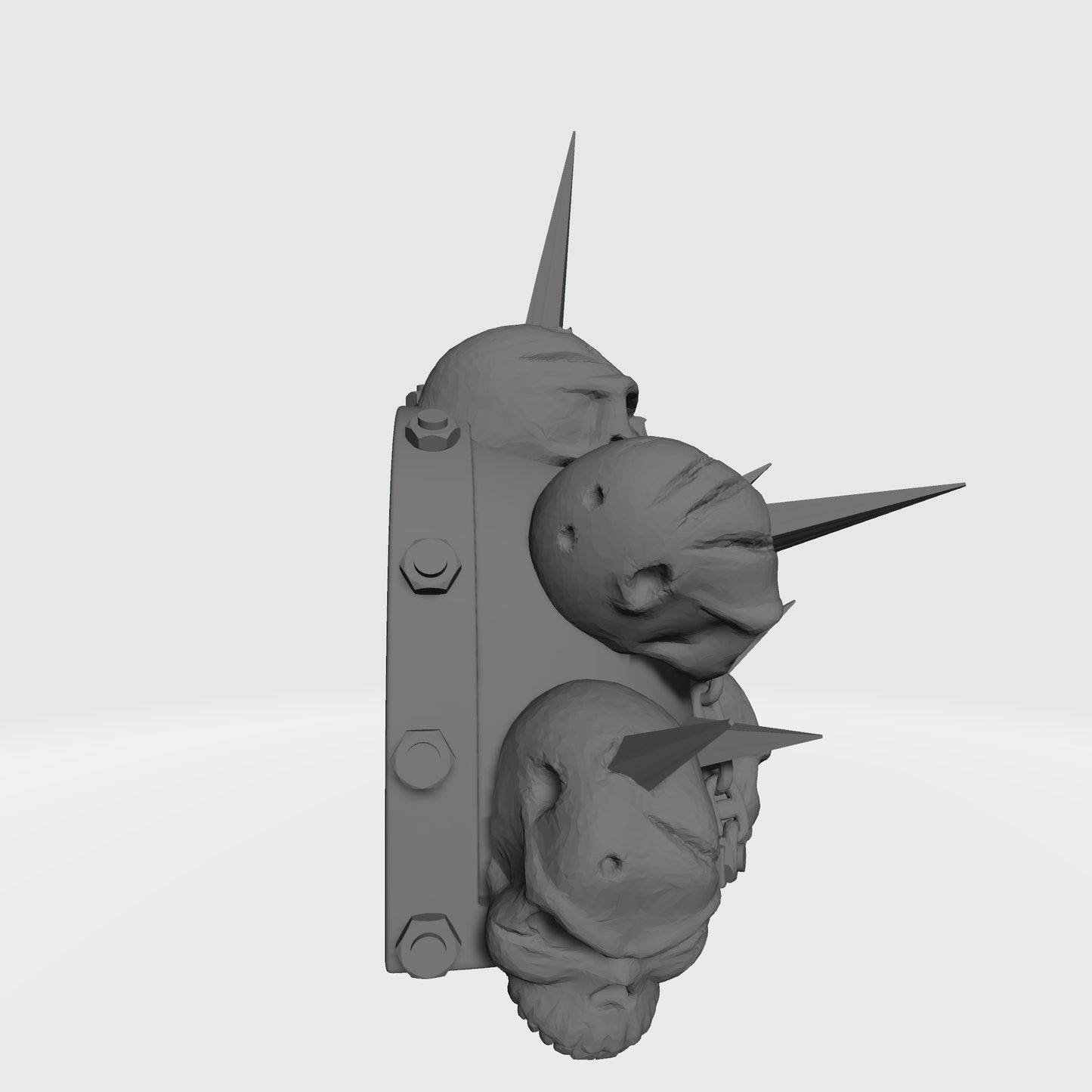 Night Lords MKVII Shoulder Pad Studded with Bolts and Enemy Skulls on Spikes for McFarlane Toys Space Marines Action Figures