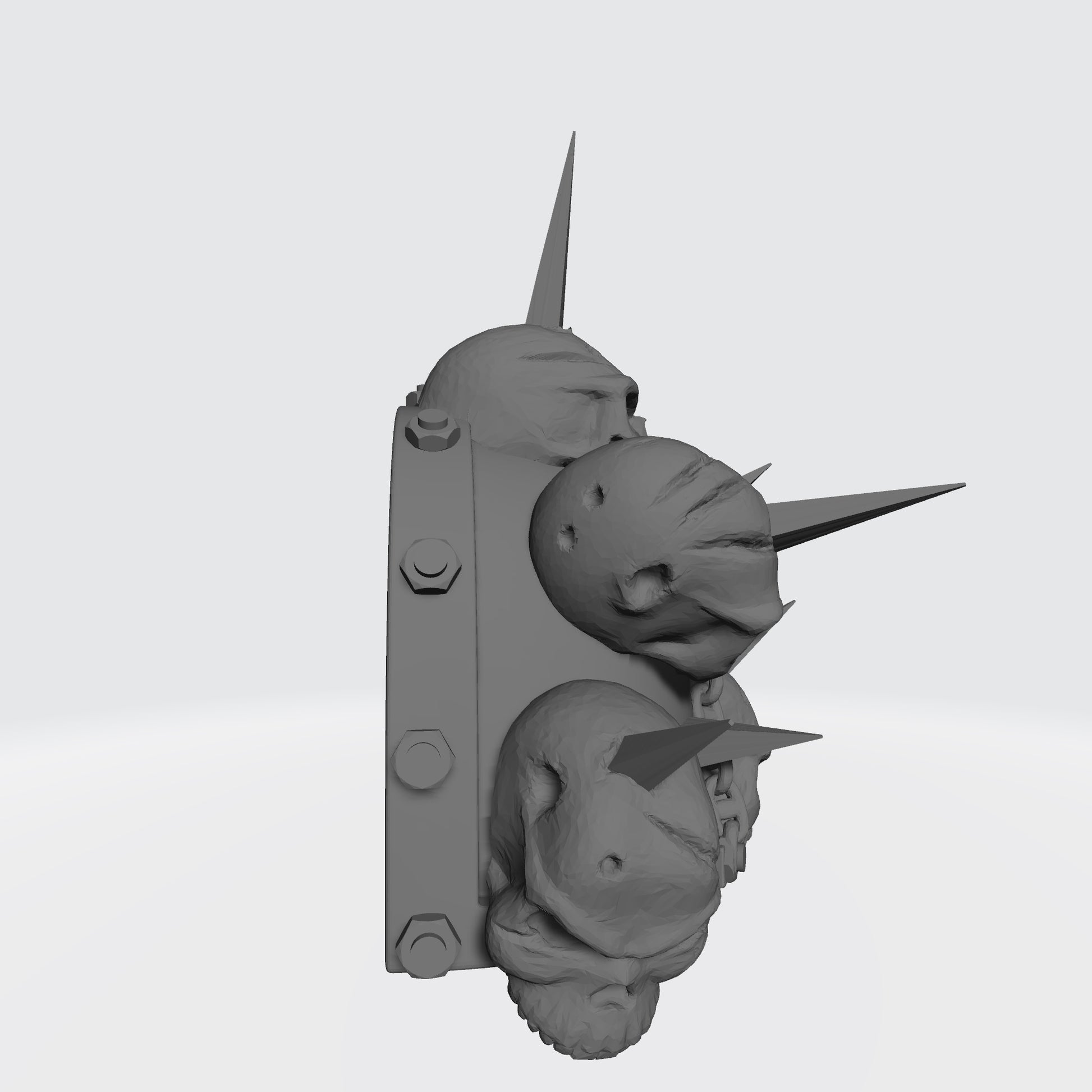 Night Lords MKVII Shoulder Pad Studded with Bolts and Enemy Skulls on Spikes for McFarlane Toys Space Marines Action Figures