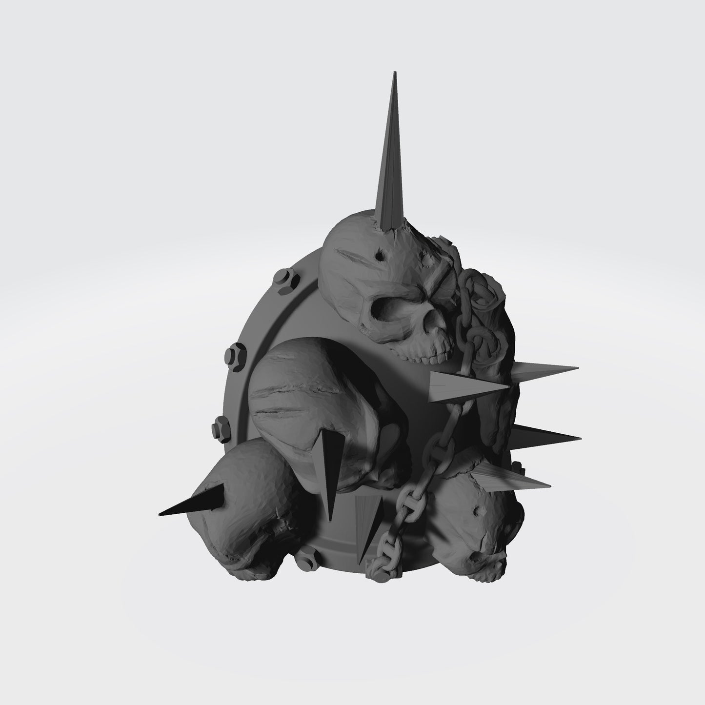 Night Lords MKVII Shoulder Pad Studded with Bolts and Enemy Skulls on Spikes for McFarlane Toys Space Marines Action Figures