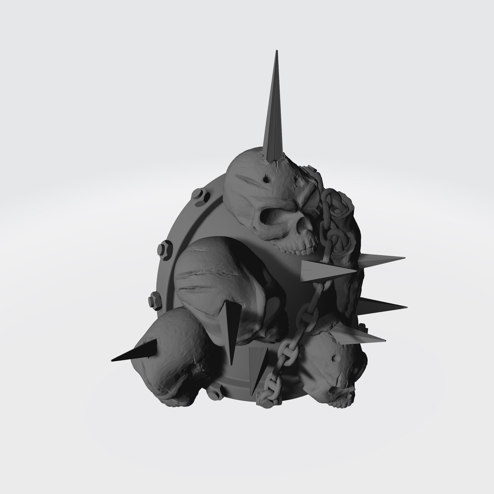 Night Lords MKVII Shoulder Pad Studded with Bolts and Enemy Skulls on Spikes for McFarlane Toys Space Marines Action Figures