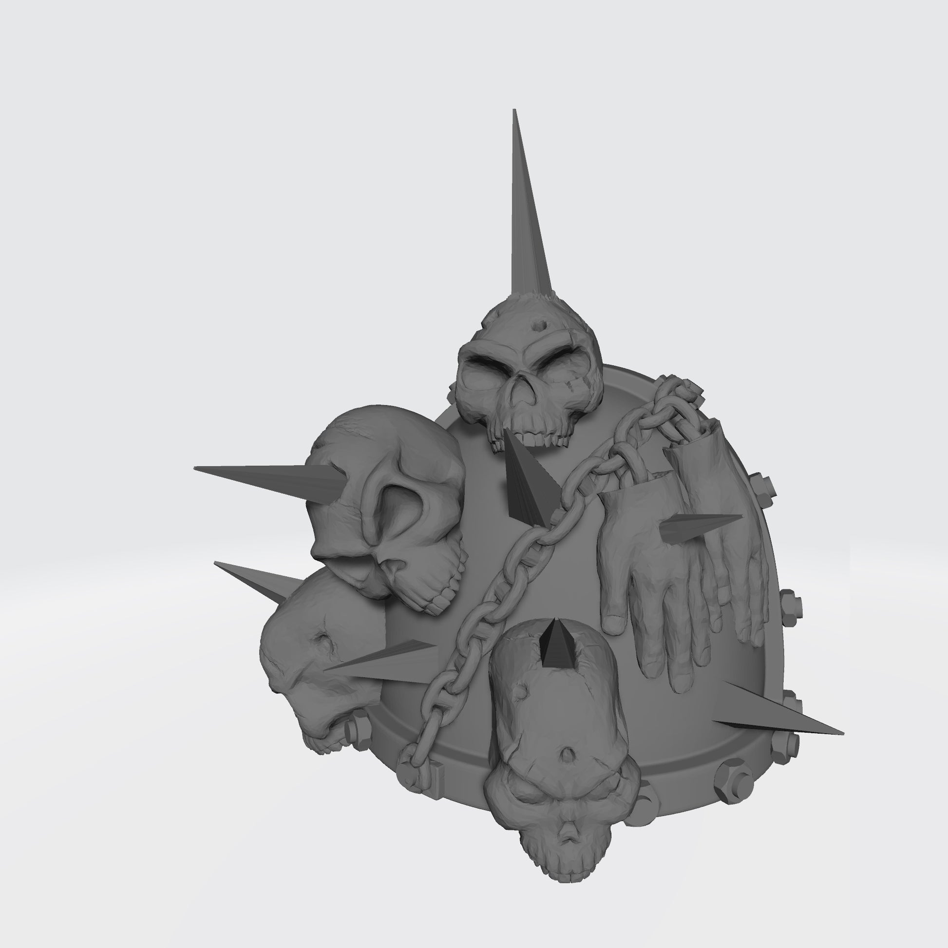 Night Lords MKVII Shoulder Pad Studded with Bolts and Enemy Skulls on Spikes for McFarlane Toys Space Marines Action Figures