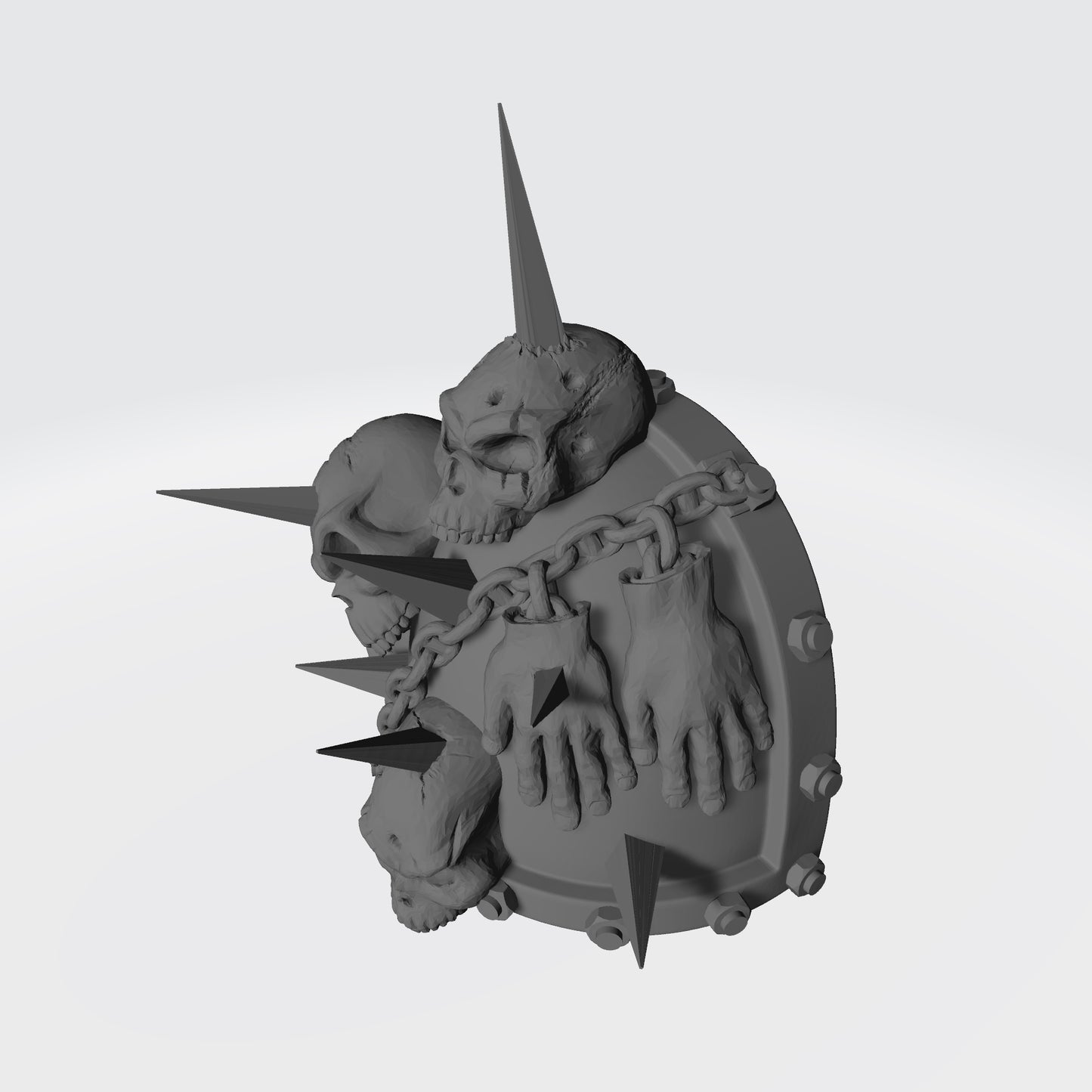 Night Lords MKVII Shoulder Pad Studded with Bolts and Enemy Skulls on Spikes for McFarlane Toys Space Marines Action Figures