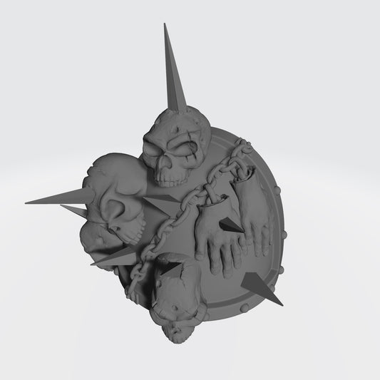 Night Lords MKVII Shoulder Pad Studded Enemy Skulls on Spikes for McFarlane Toys Space Marines Action Figures