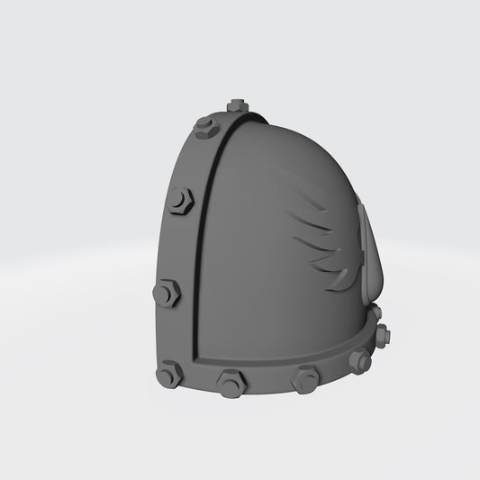 Blood Angels MKVII Shoulder Pad with Bolts Winged Blood Drop Chapter Insignia for McFarlane Toys Space Marines Action Figures