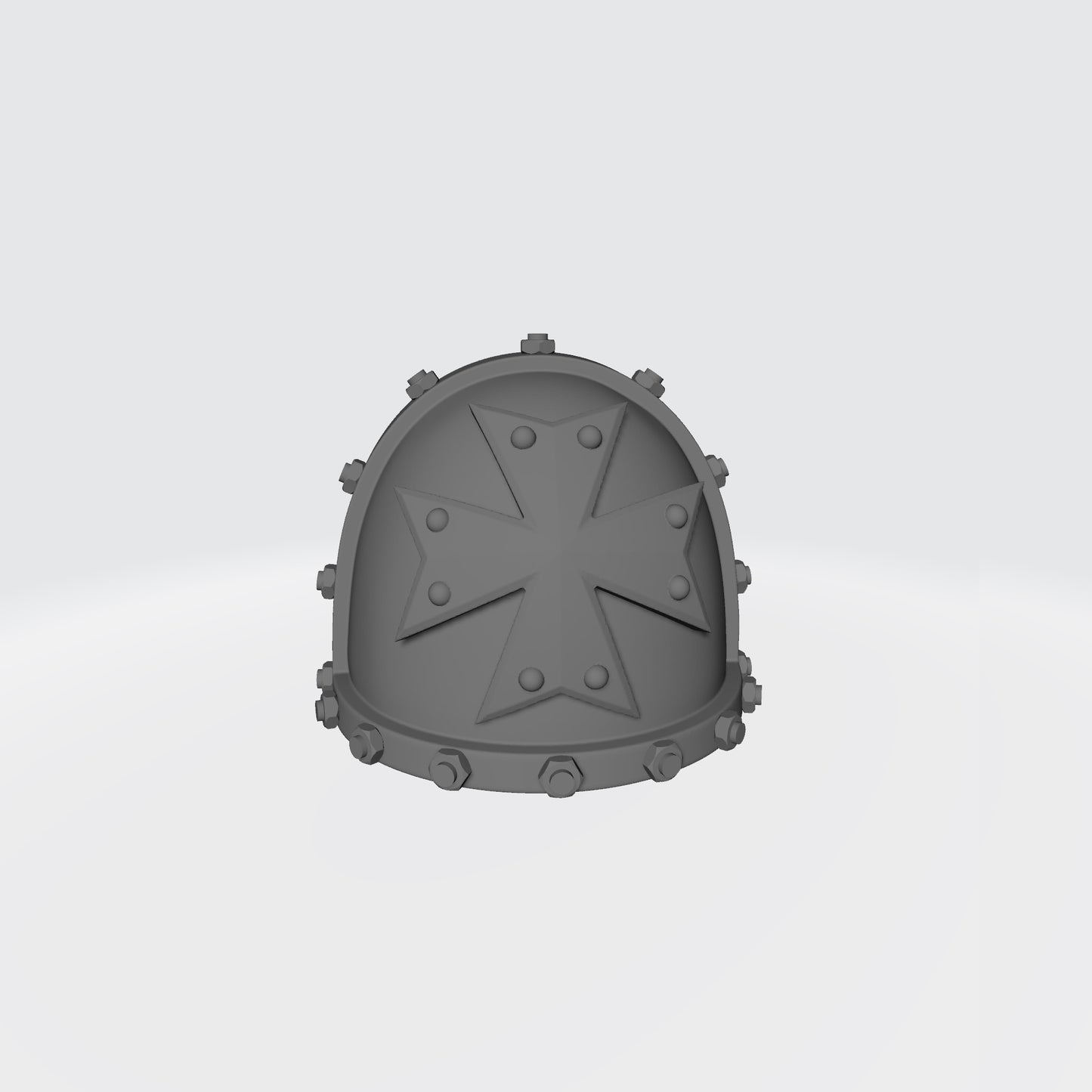 Black Templar MKVII Shoulder Pad with Studded Cross and Bolts compatible with McFarlane Toys Space Marines