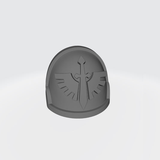 Dark Angels MKX Ver 01 Shoulder Pad Gen: 10 Pauldron Notched (Stealth) Compatible with McFarlane Toys Space Marines