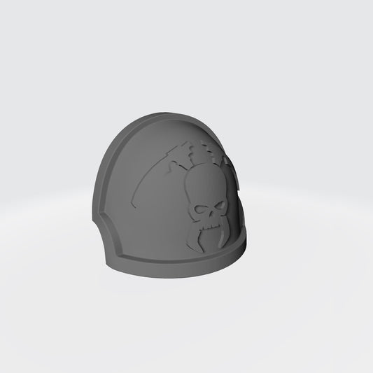 Death Spectres Chapter Engraved MKX Notched (Stealth) Shoulder Pad for Space Marine Action Figures