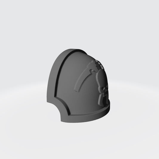 Death Spectres Chapter Engraved MKX Notched (Stealth) Shoulder Pad for Space Marine Action Figures