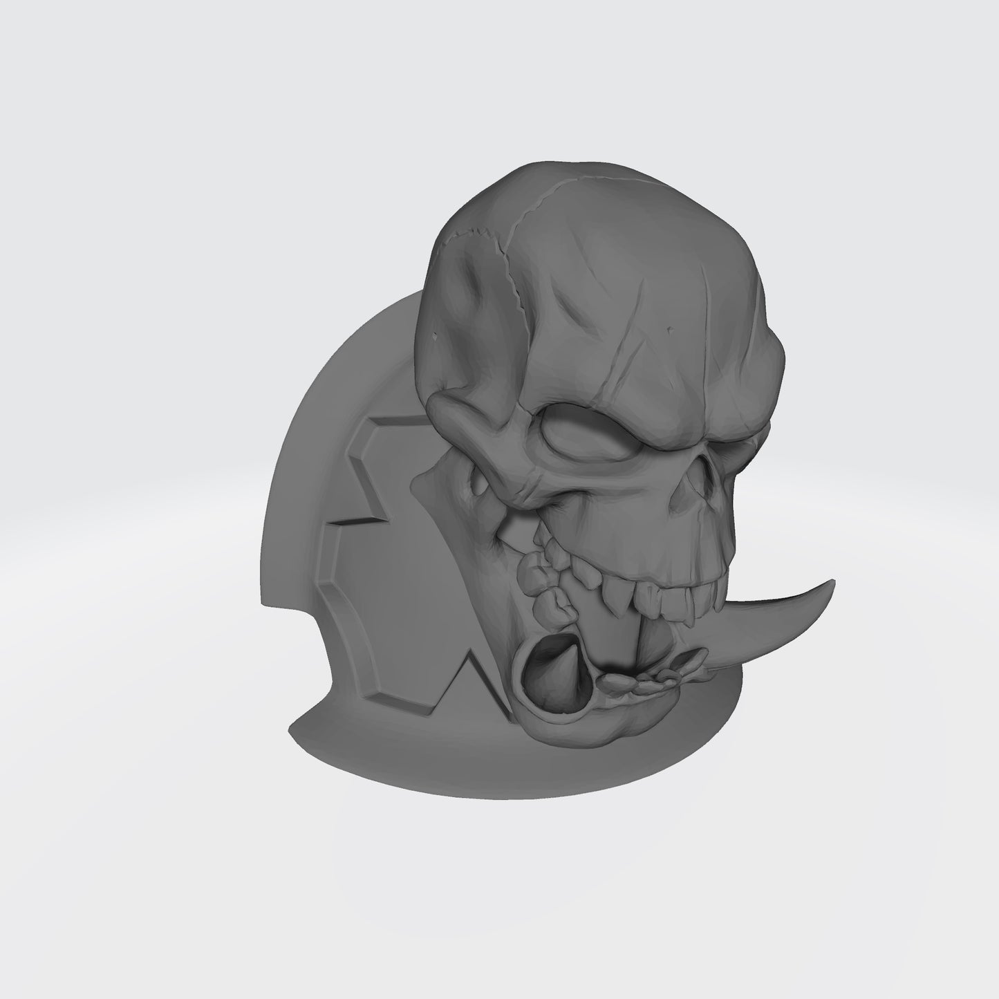 Soul Haunters Chapter MKVII Shoulder Pad Notched V1 with Ork Skull for McFarlane Toys Space Marines Action Figures