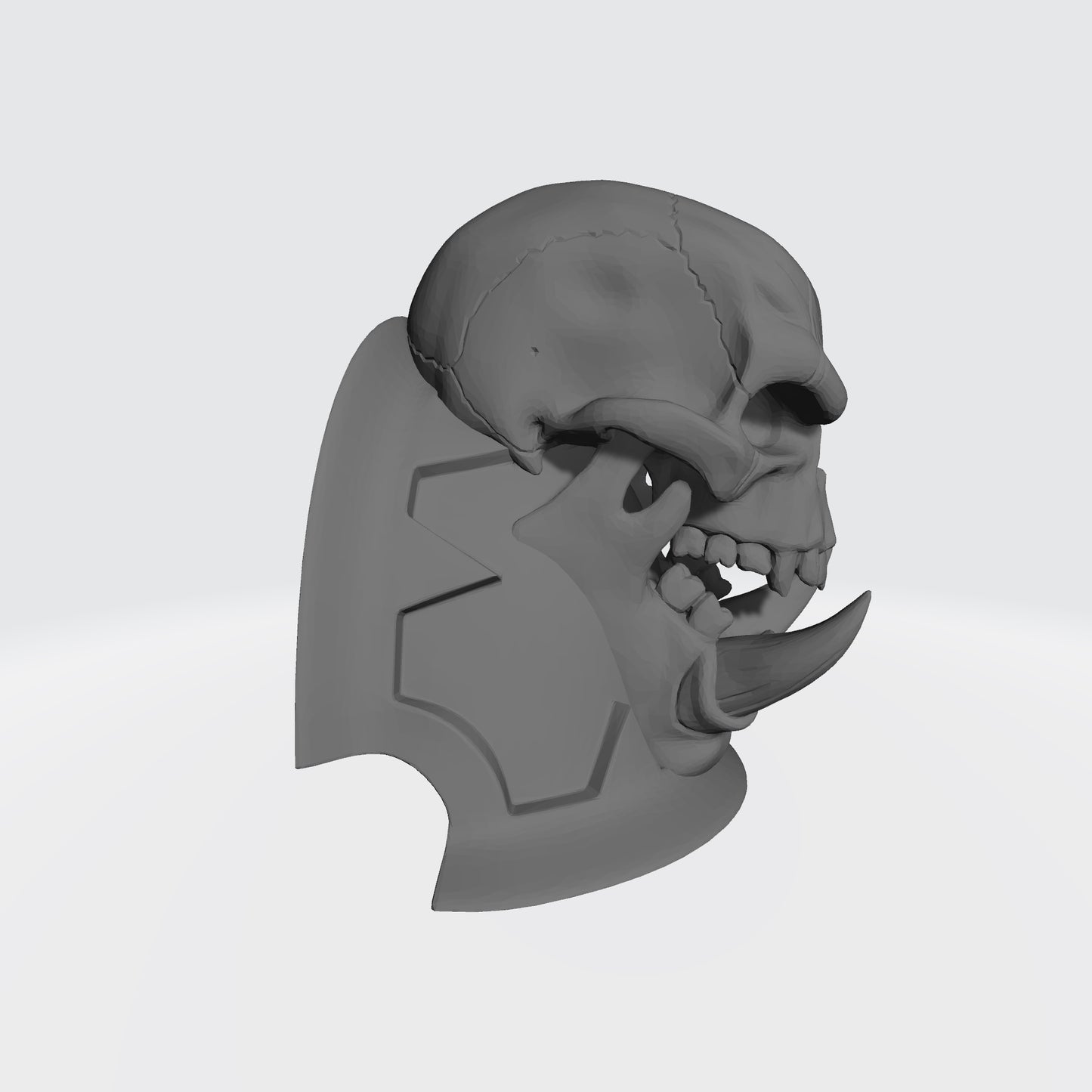 Soul Haunters Chapter MKVII Shoulder Pad Notched V1 with Ork Skull for McFarlane Toys Space Marines Action Figures