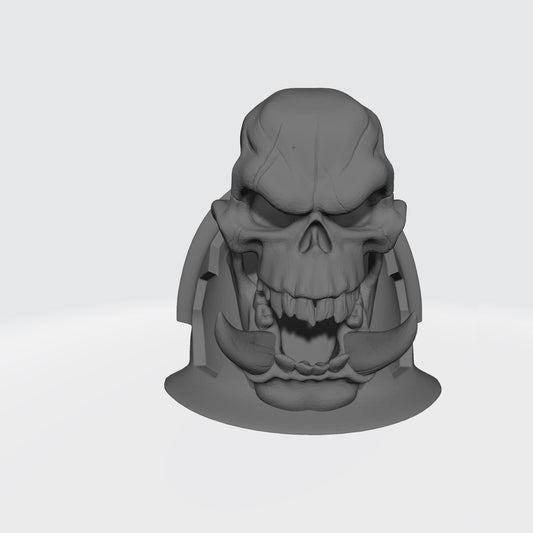 Soul Haunters Chapter MKVII Shoulder Pad Notched V1 with Ork Skull for McFarlane Toys Space Marines Action Figures