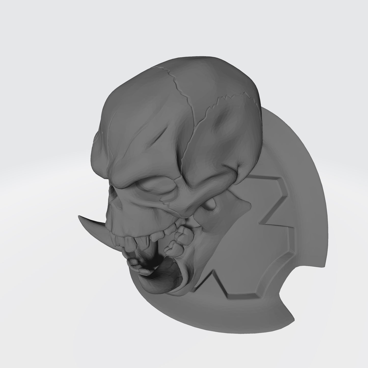Soul Haunters Chapter MKVII Shoulder Pad Notched V1 with Ork Skull for McFarlane Toys Space Marines Action Figures
