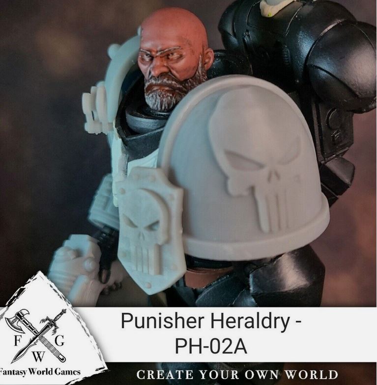 Punisher Shoulder Pad Shield Ver. 02 for McFarlane Toys Space Marine Action Figures