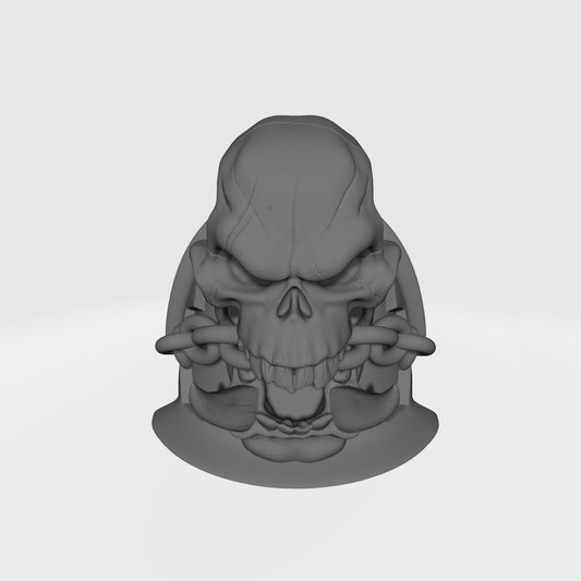 Soul Haunters Chapter MKVII Shoulder Pad Notched V1 with Ork Skull and Chain for McFarlane Toys Space Marines Action Figures