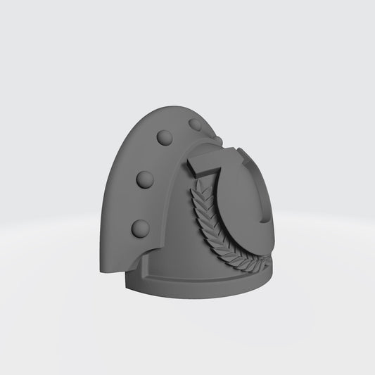 Ultramarines MK III Shoulder Pad with Laurel Wreath Full Studded Ridge for McFarlane Toys Space Marines