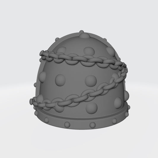 Custom Space Marine  MKVII Shoulder Pad with Chains and Molecular Bonding Studs for McFarlane Toys Action Figures
