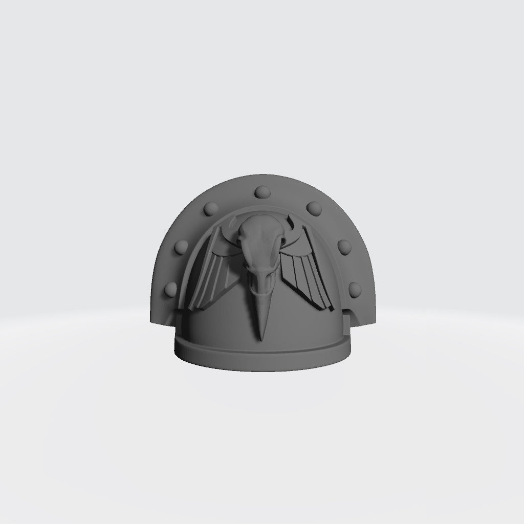 Raven Guard Raven Legion Shrike MK III Studded Shoulder Pad with Raven Skull