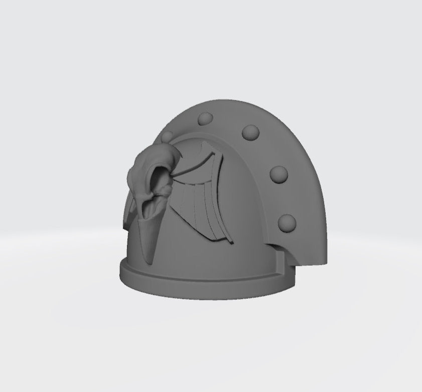 Raven Guard Raven Legion Shrike MK III Studded Shoulder Pad with Raven Skull