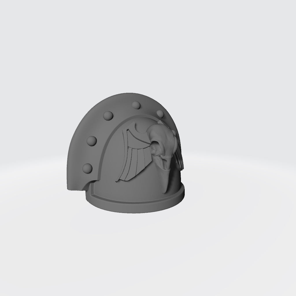 Raven Guard Raven Legion Shrike MK III Studded Shoulder Pad with Raven Skull
