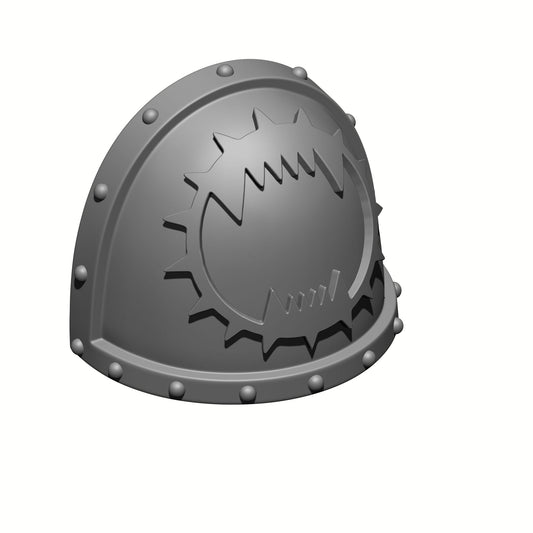 Custom World Eaters Chapter MKVII Shoulder Pad - Teeth: Compatible with McFarlane Space Marine Action Figures by Fantasy World Games