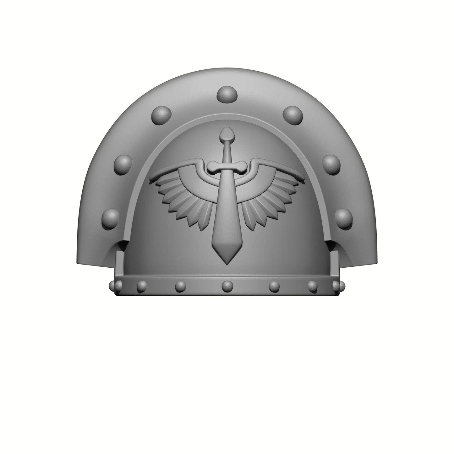 Fantsay World Games Angels Grimm MKIII Ver 02 Shoulder Pad Gen: 3 Pauldron Full Sword Breaker Studded Double Rivets Compatible with McFarlane Toys 7" Space Marine Action Figures