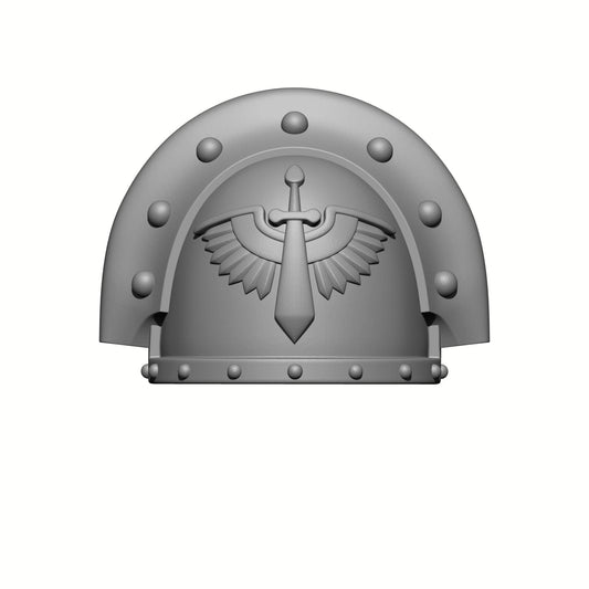 Fantsay World Games Angels Grimm MKIII Ver 02 Shoulder Pad Gen: 3 Pauldron Full Sword Breaker Studded Double Rivets Compatible with McFarlane Toys 7" Space Marine Action Figures
