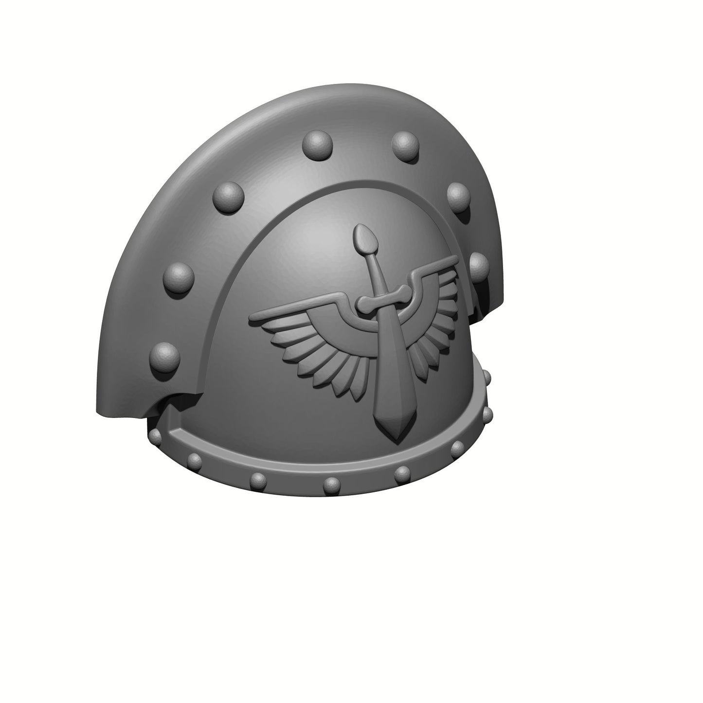 Custom Dark Angels Grimm MKIII Ver 02 Shoulder Pad Gen: 3 Pauldron Full Sword Breaker Studded Double Rivets Compatible with McFarlane Toys 7" Space Marine Action Figures