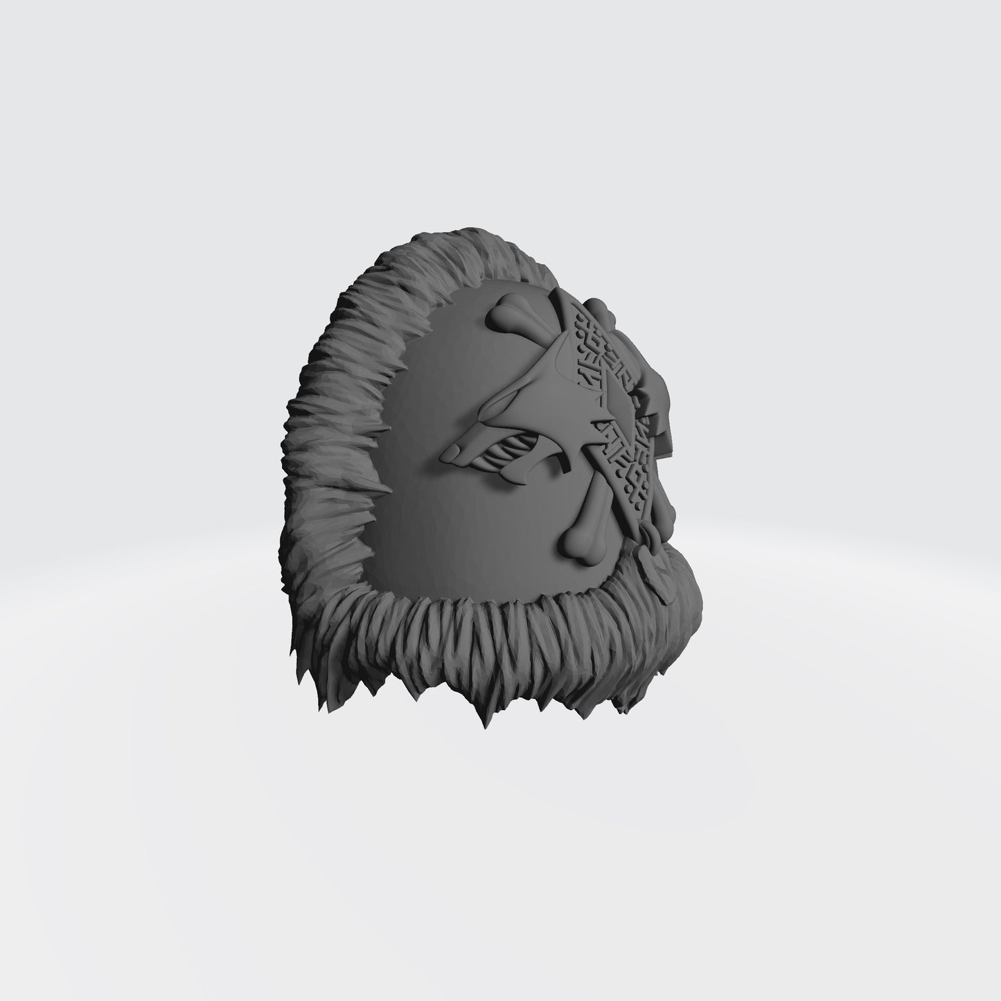 Space Wolves Shoulder Pad MKIV Double Wolf Heads and Runes with Fur Trim Compatible with McFarlane Toys Space Marines Right Profile
