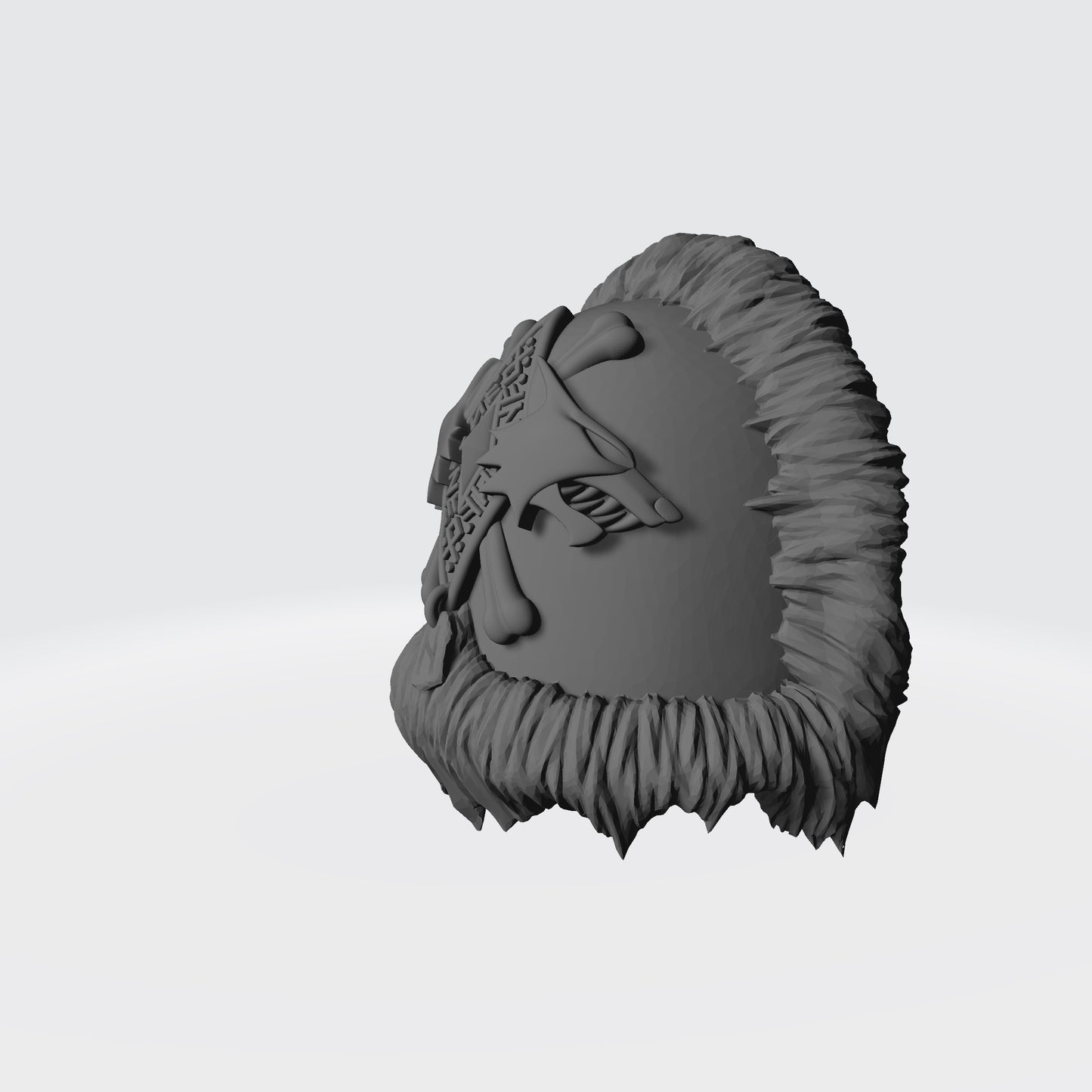 Space Wolves Shoulder Pad MKIV Double Wolf Heads and Runes with Fur Trim Compatible with McFarlane Toys Space Marines Left Profile