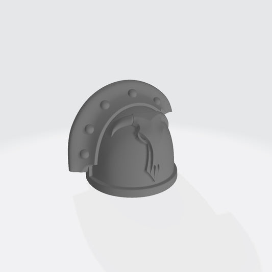 Minotaurs Chapter MKIII Shoulder Pad Gen: 3 Pauldron 3 Quarter Studded Sword Breaker Left Shoulder compatible with McFarlane Toys Space Marines Right Angle